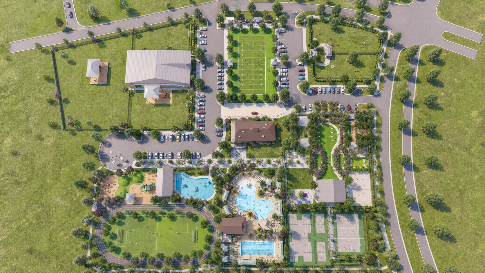Color rendered sports site plan exhibit