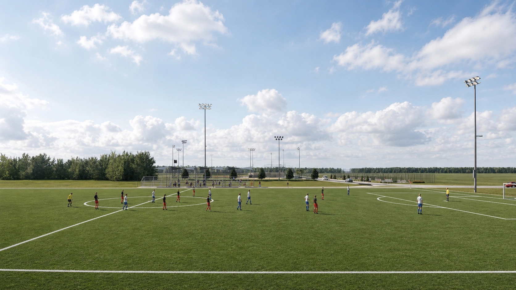 Sports field architectural visualization