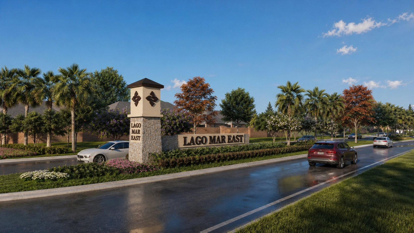 Community entrance rendering in Texas