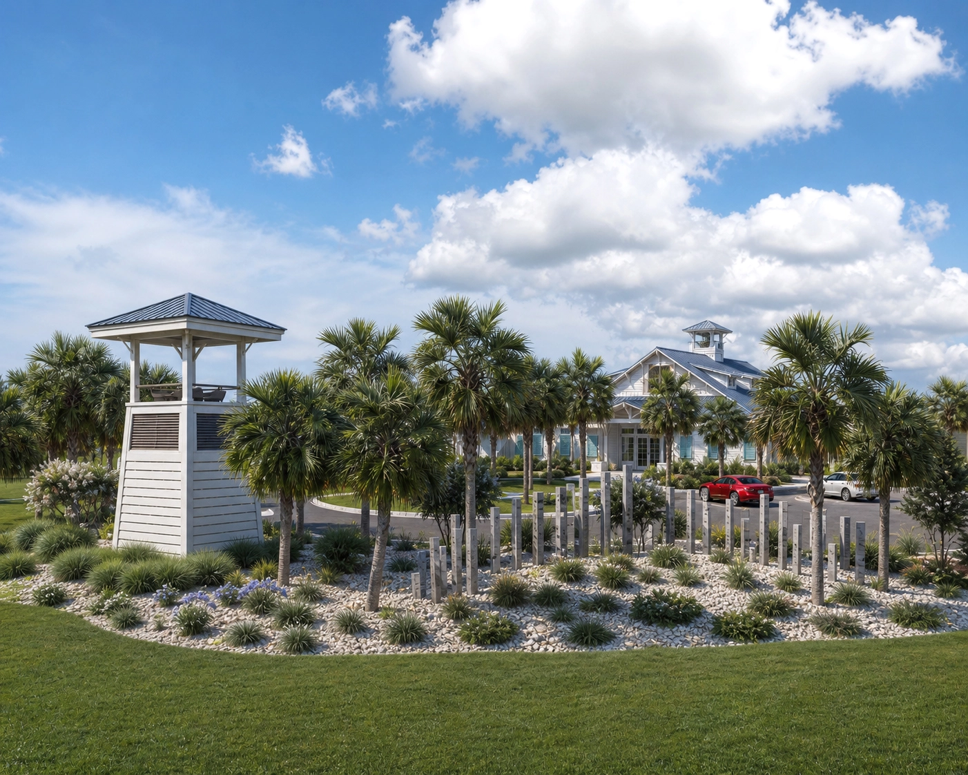 Residential entry monument architectural rendering
