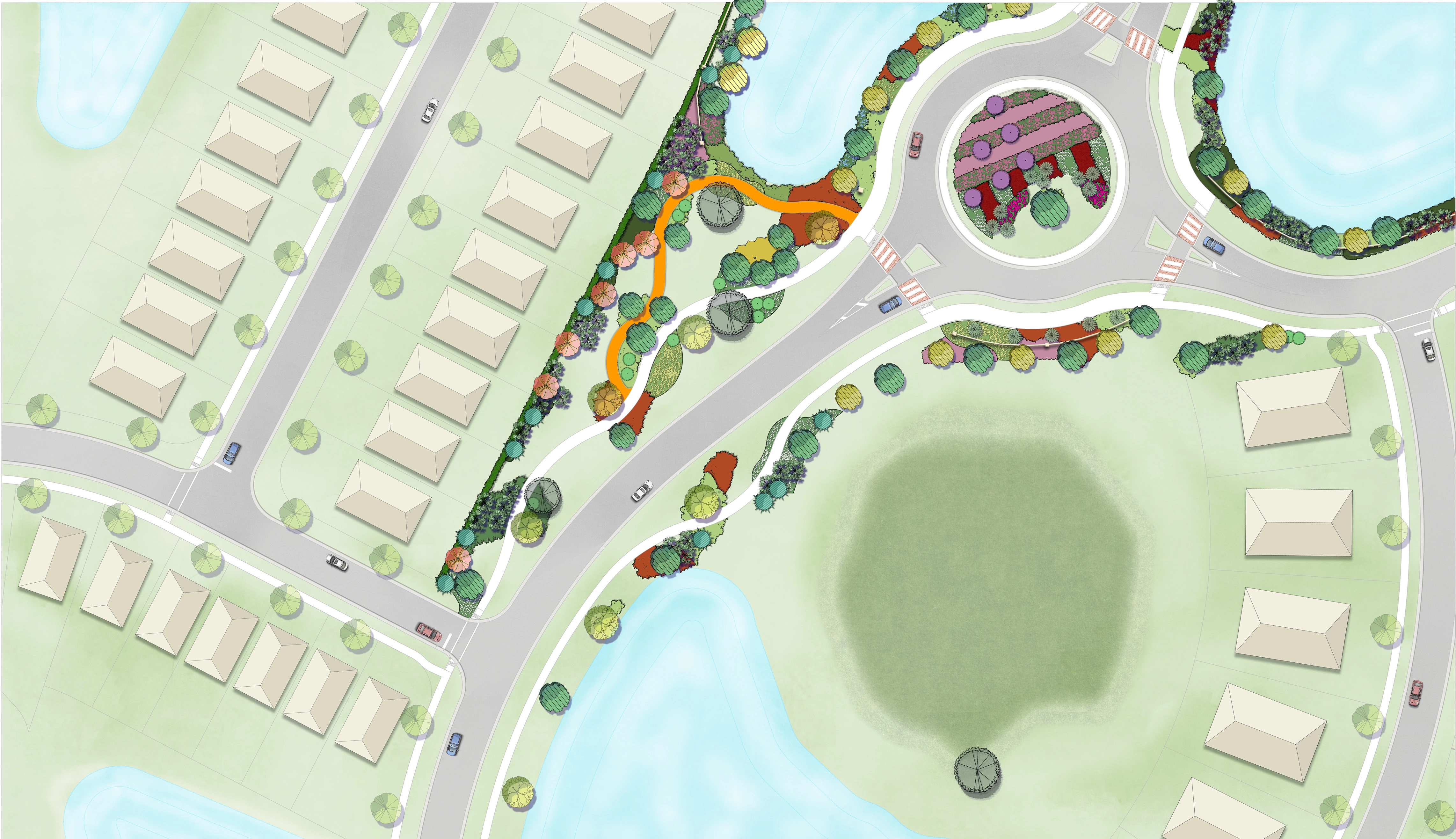 Residential subdivision park site plan