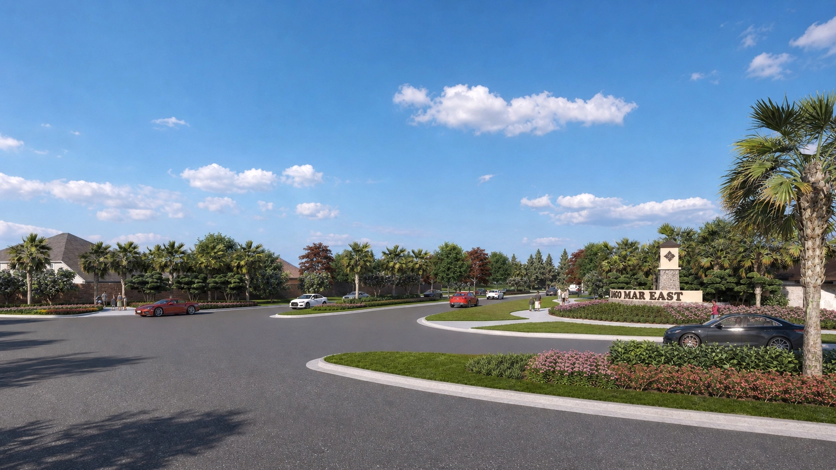 Master-planned community entrance rendering